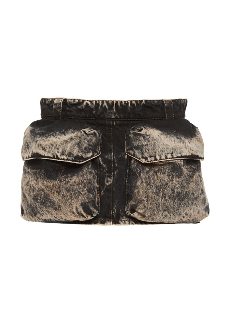 Miu Miu - Washed-Denim Mini Skirt - Black - IT 40 - Moda Operandi