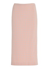 Miu Miu - Women's Checked Jersey Midi Skirt - Orange - IT 38 - Moda Operandi