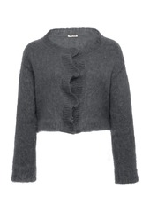 Miu Miu - Cropped Mohair-Blend Knit Sweater - Grey - IT 44 - Moda Operandi