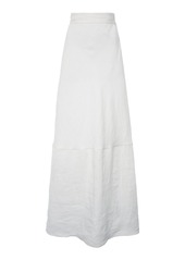 Miu Miu - Women's High-Rise Linen Maxi Skirt - White - IT 38 - Moda Operandi