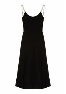 Miu Miu - Pearl-Detailed Cady Midi Dress - Black - IT 36 - Moda Operandi