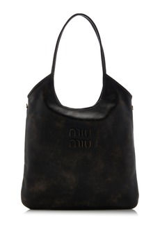 Miu Miu - Worn Leather Tote Bag - Black - OS - Moda Operandi