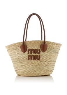 Miu Miu - Woven Raffia Tote Bag - Neutral - OS - Moda Operandi