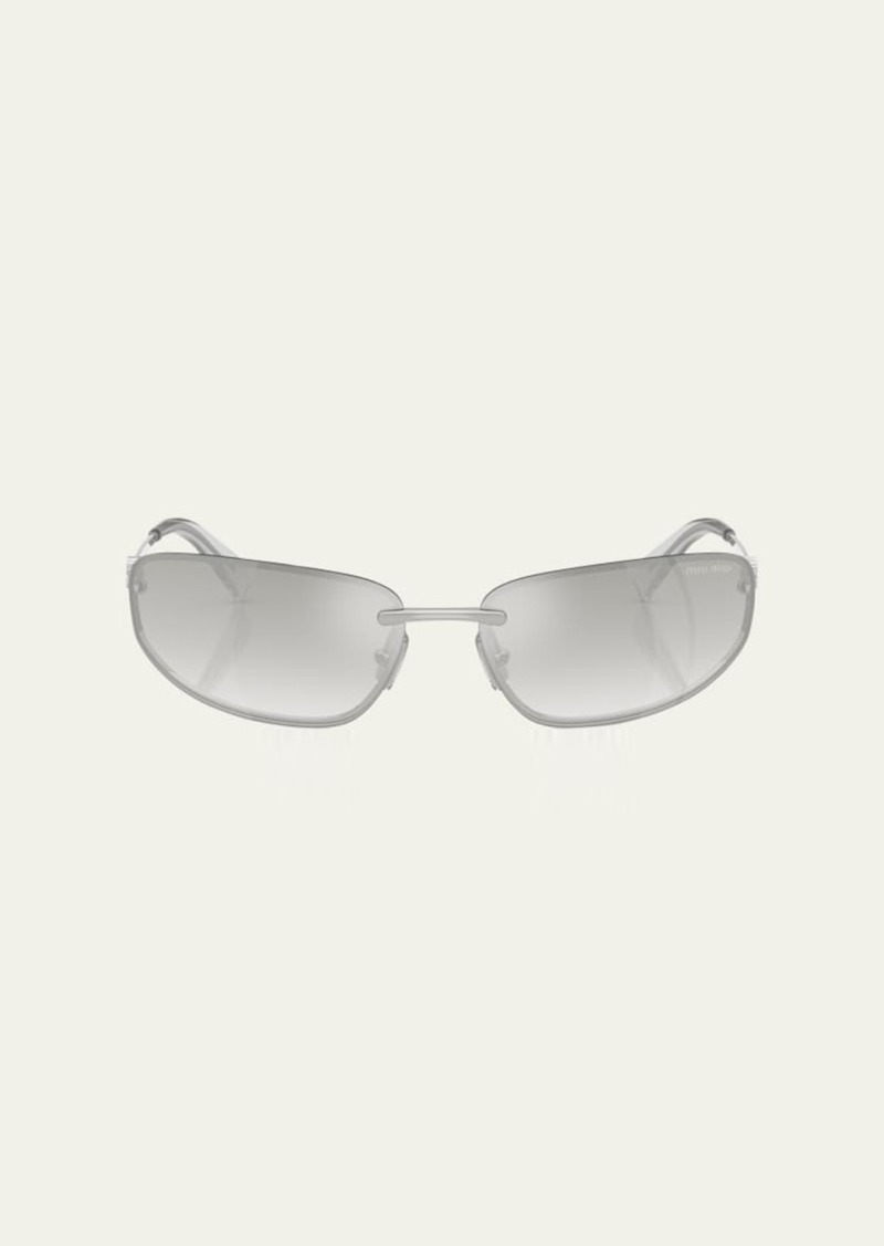 Miu Miu A50S Rimless Oval Metal Sunglasses