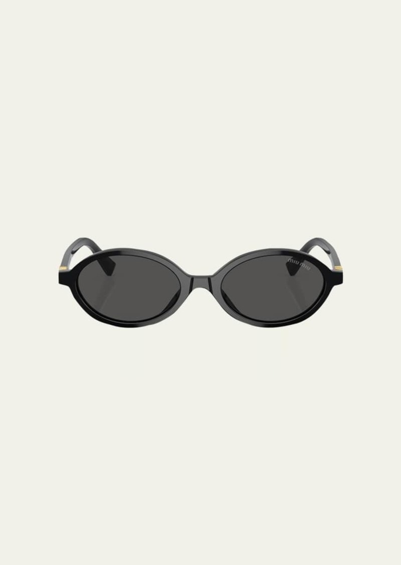 Miu Miu Acetate Oval Sunglasses