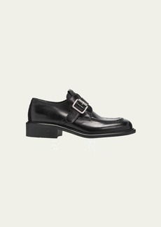 Miu Miu Buffalo Leather Buckle Loafers