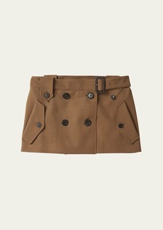 Miu Miu Buttoned Wool Belted Mini Skirt