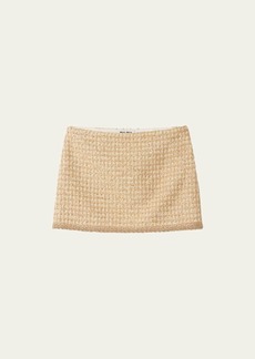 Miu Miu Crochet-Trim Boucle Mini Skirt