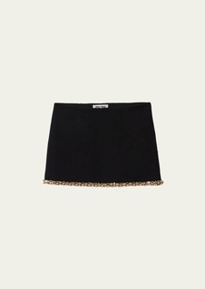 Miu Miu Crystal Trim Mini Skirt