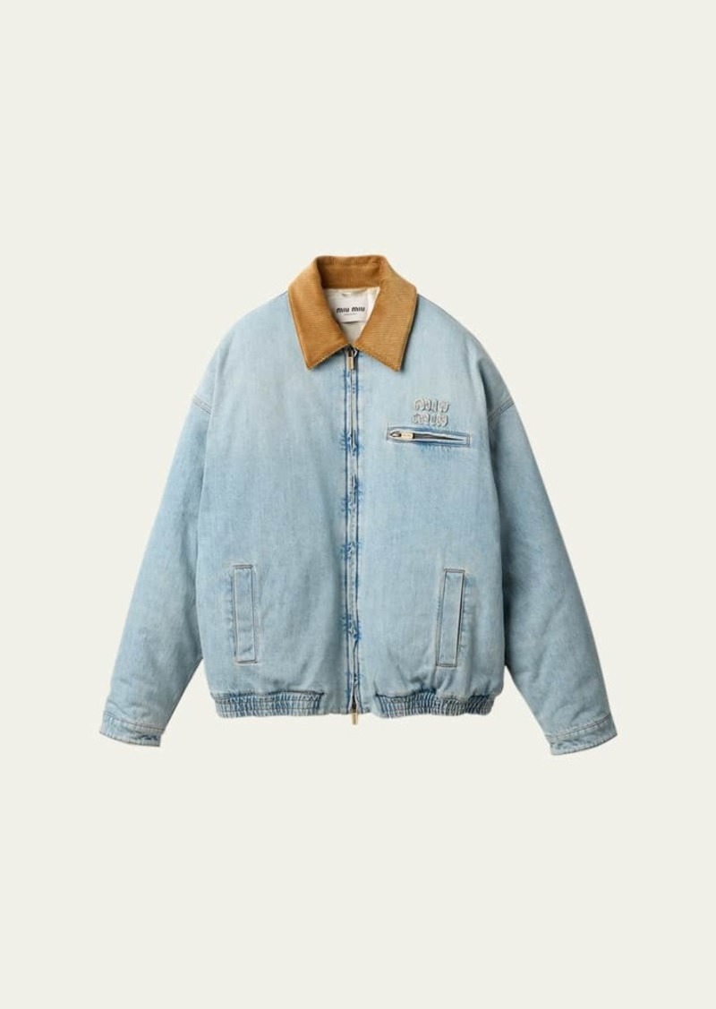 Miu Miu Denim Jacket with Velvet Collar