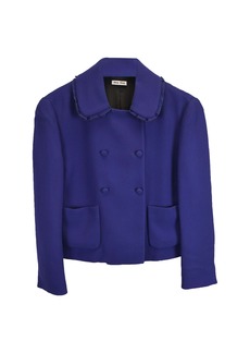 Miu Miu Double-Breasted Evening Jacket in Blue Wool