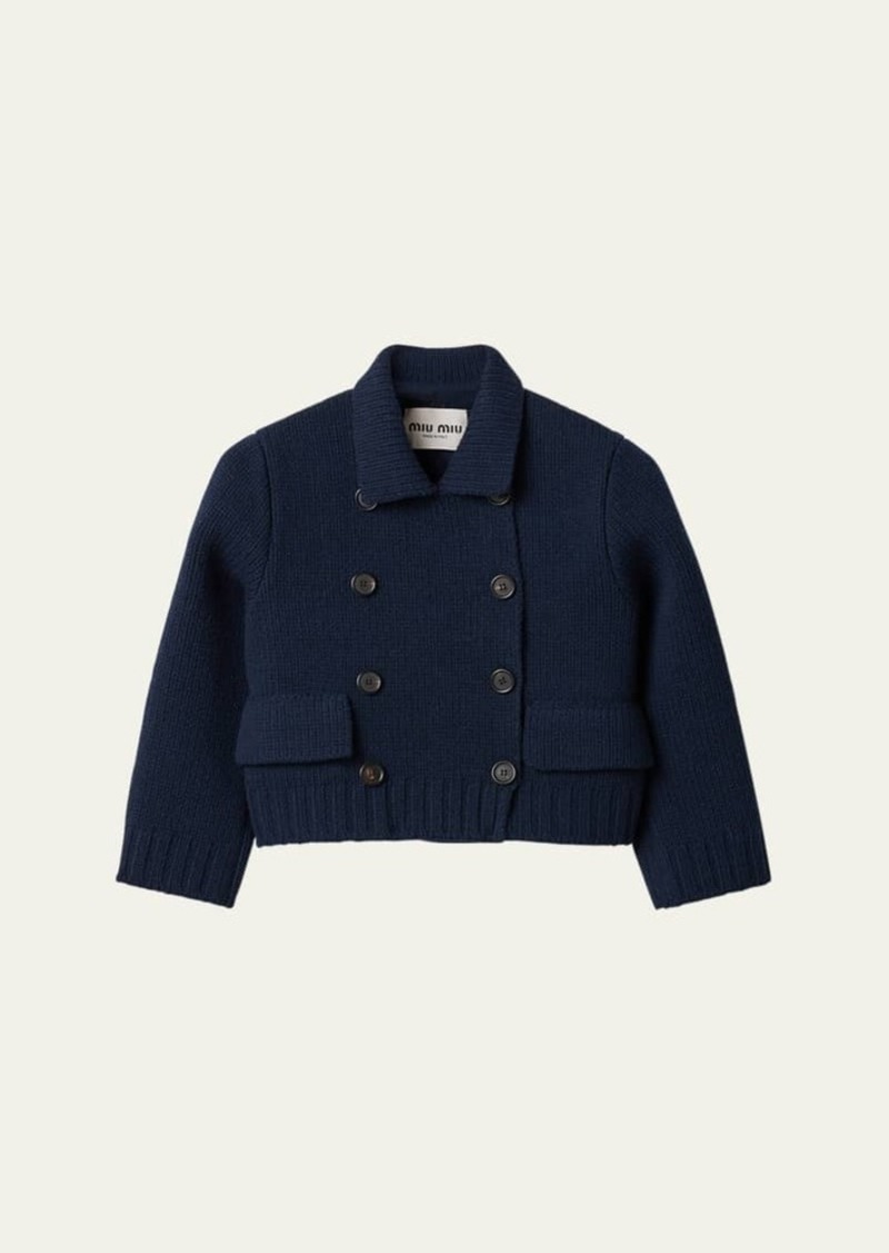 Miu Miu Double Breasted Wool Cropped Jacket