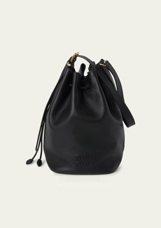 Miu Miu Drawstring Leather Bucket Bag