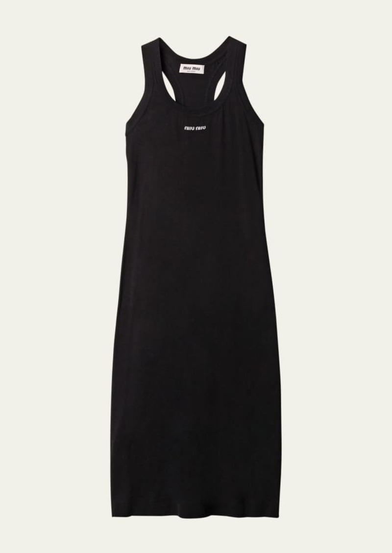 Miu Miu Intarsia Logo Tank Top Midi Dress