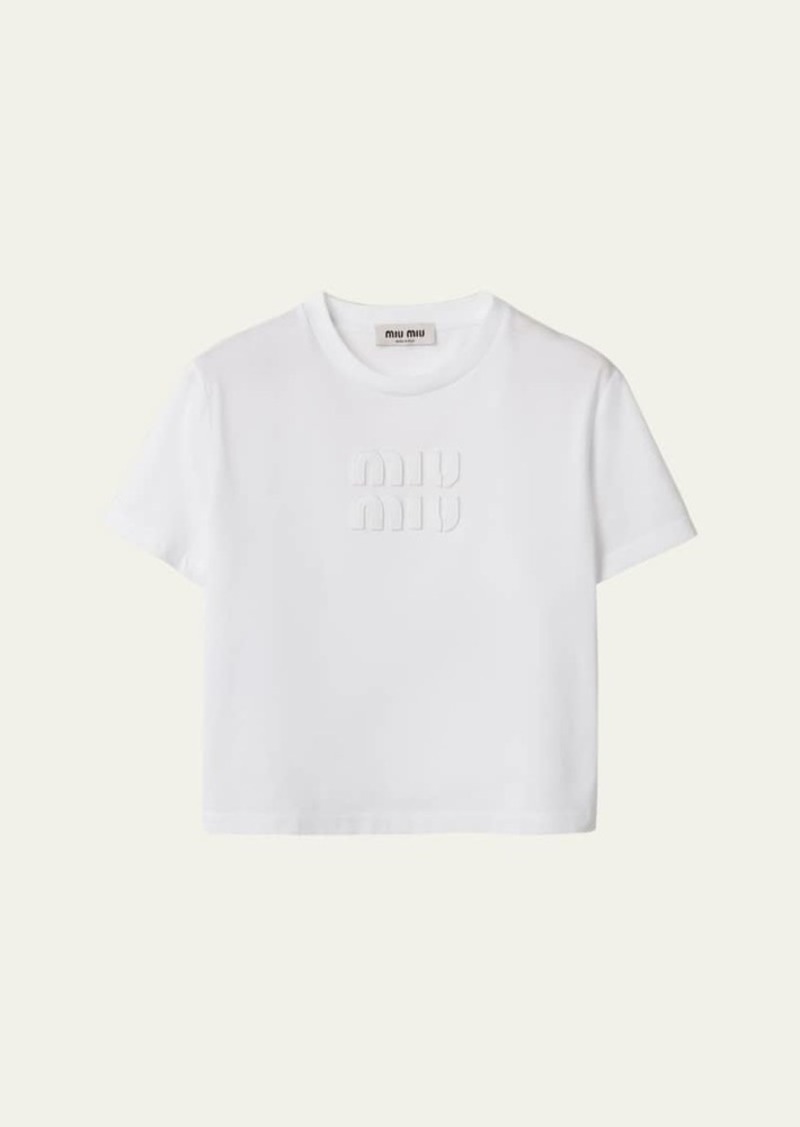 Miu Miu Jersey Short-Sleeve Tee