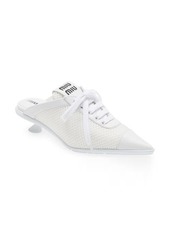 Miu Miu Lace-Up Pointed Toe Mule in Bianco at Nordstrom