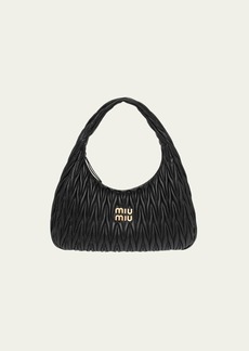 Miu Miu Large Quilted Leather Hobo Bag