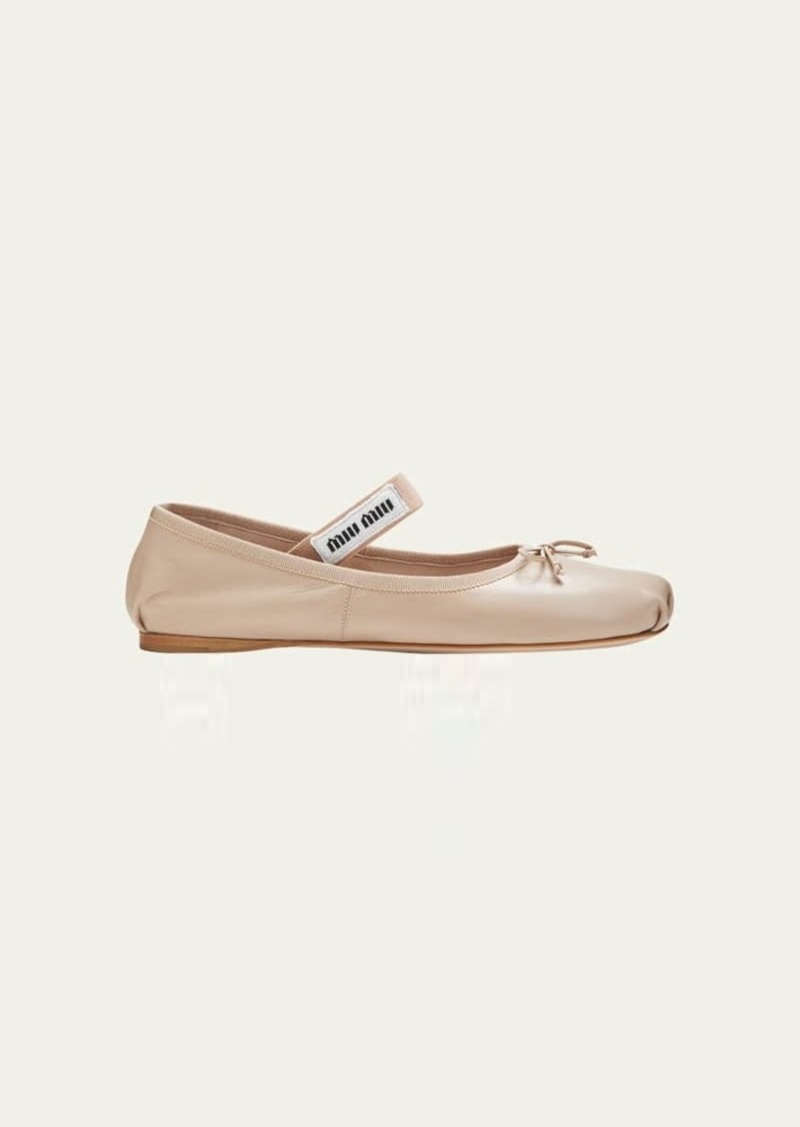 Miu Miu Leather Ballerina Flats