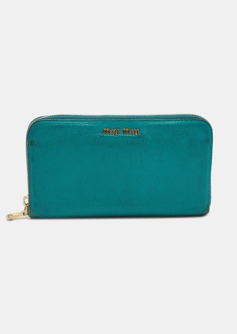 Miu Miu Leather Zip Around Wallet