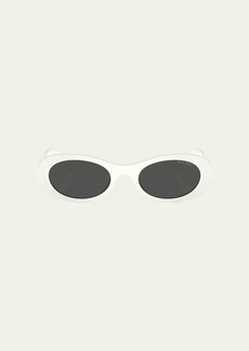 Miu Miu Logo Acetate Oval Sunglasses