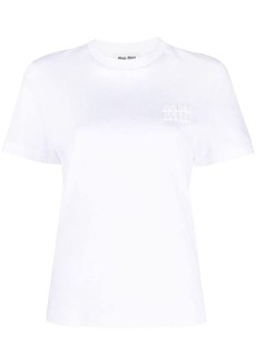 MIU MIU logo-appliqué cotton T-shirt
