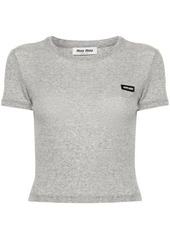 MIU MIU logo-appliqué cotton T-shirt