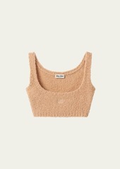 Miu Miu Logo Cashmere Cropped Top