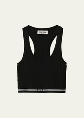 Miu Miu Logo-Intarsia Racerback Crop Top