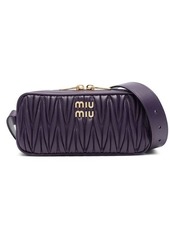 MIU MIU logo-lettering matelassé shoulder bag