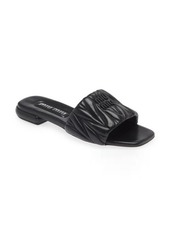 Miu Miu Logo Matelassé Slide Sandal