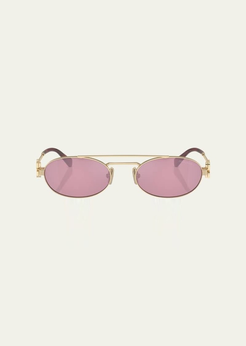 Miu Miu Logo Metal Aviator Sunglasses