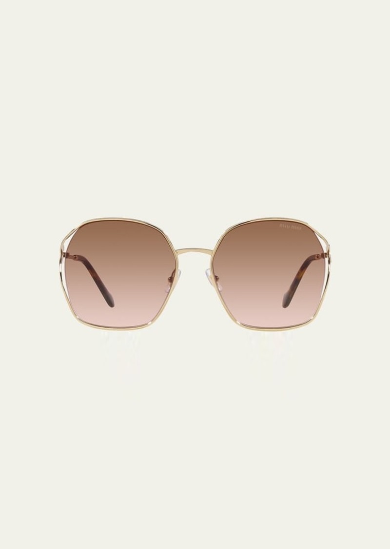 Miu Miu Logo Metal Butterfly Sunglasses