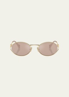 Miu Miu Logo Metal Oval Sunglasses