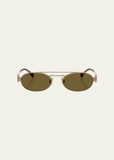 Miu Miu Logo Metal Oval Sunglasses