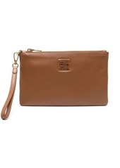 MIU MIU logo-plaque leather pouch bag