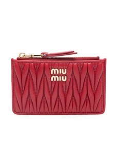 MIU MIU logo-plaque matelassé leather wallet