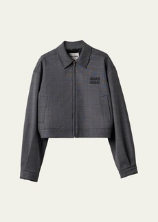 Miu Miu Long-Sleeve Zip Up Wool Jacket