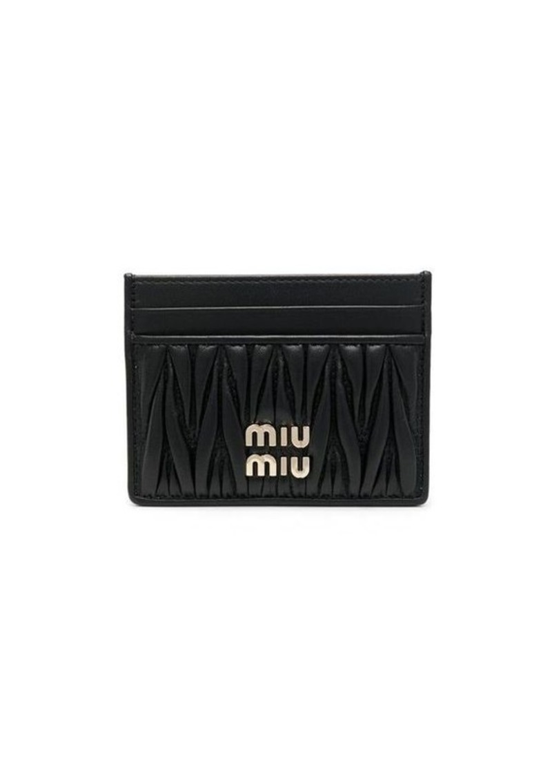 MIU MIU macramé textured card holder