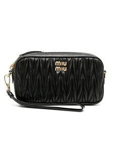 MIU MIU  Matelassé leather clutch bag