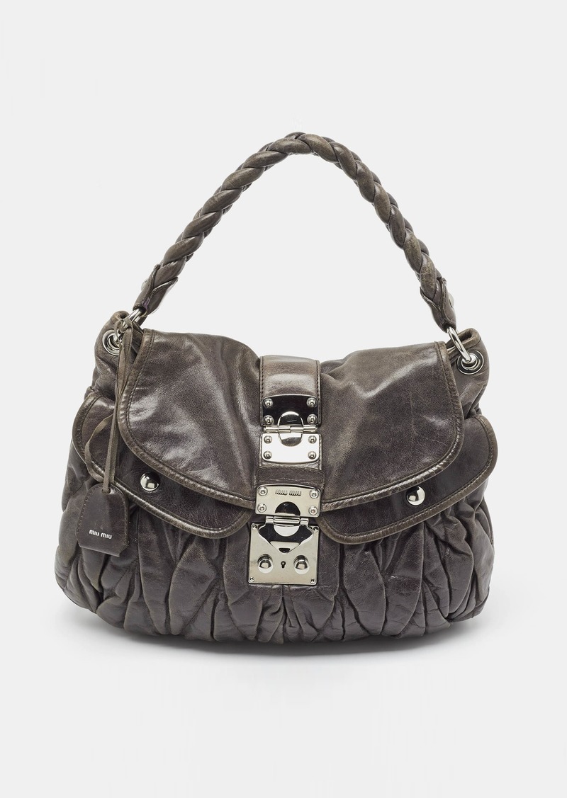 Miu Miu Matelassé Leather Coffer Bag