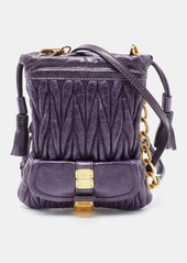 Miu Miu Matelassé Leather Drawstring Crossbody Bag