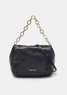 Miu Miu Matelassé Leather Flap Chain Shoulder Bag