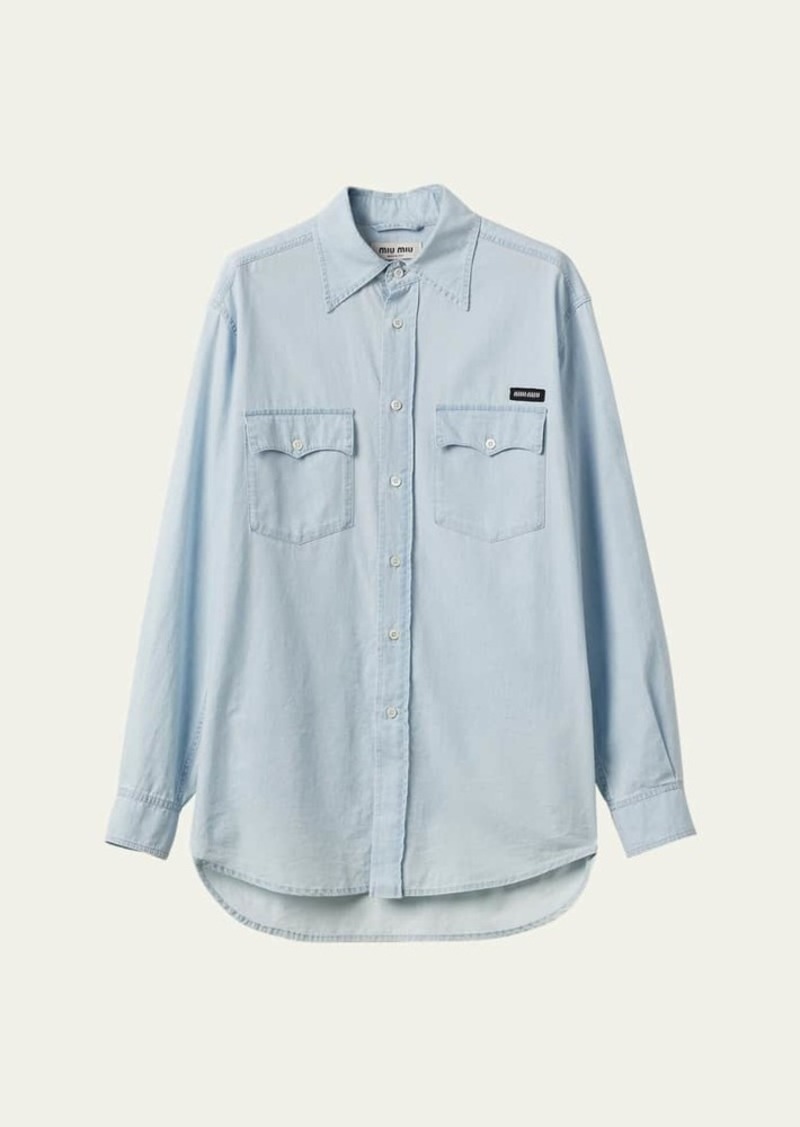 Miu Miu Menswear Chambray Button Down Shirt