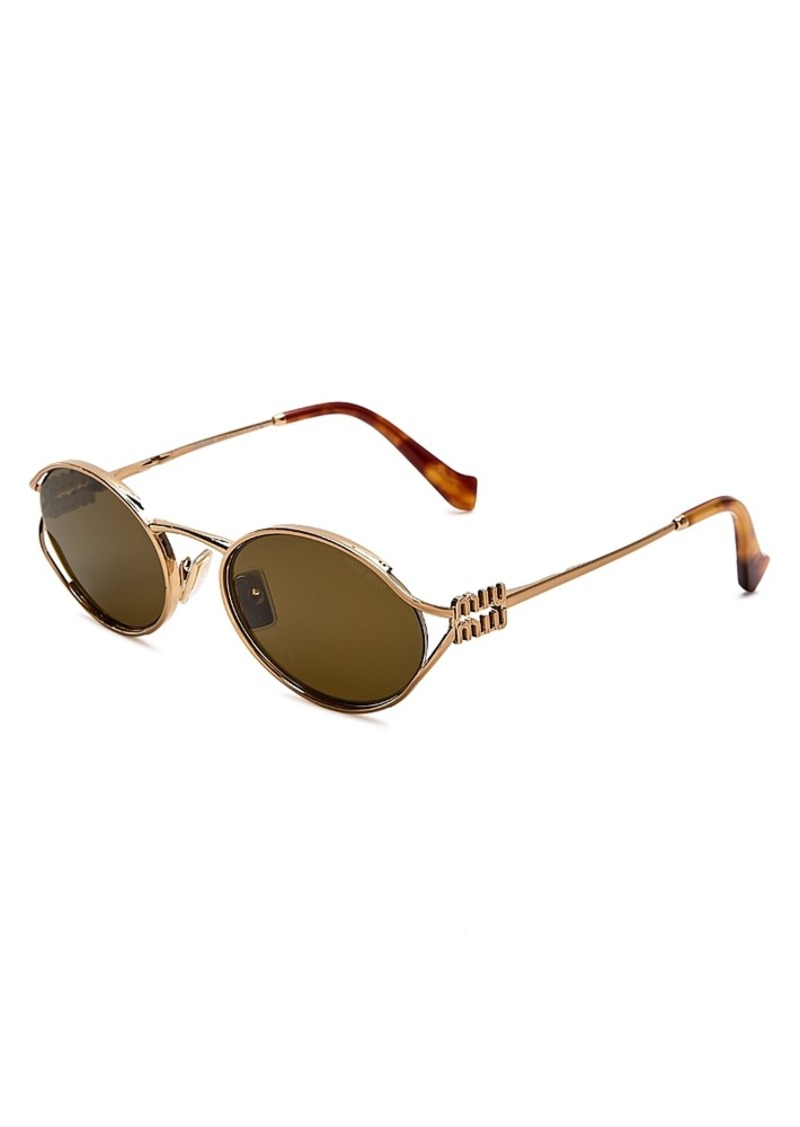 Miu Miu Metal Oval Sunglasses, 54mm