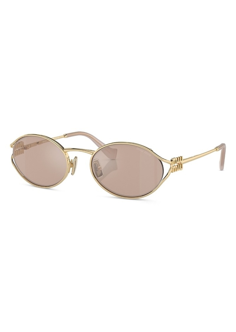 Miu Miu Metal Oval Sunglasses, 54mm