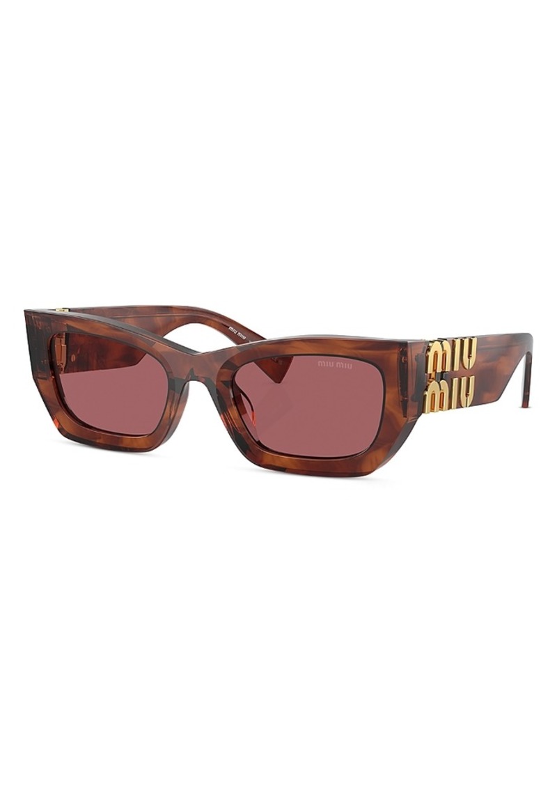 Miu Miu Mu Rectangular Sunglasses, 53mm