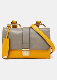 Miu Miu Mustard/grey Madras Leather Bandoliera Crossbody Bag