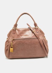 Miu Miu Old Rose Distressed Leather Charm Satchel