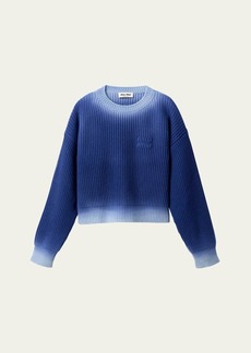 Miu Miu Ombre Oversized Ribbed Wool Sweater