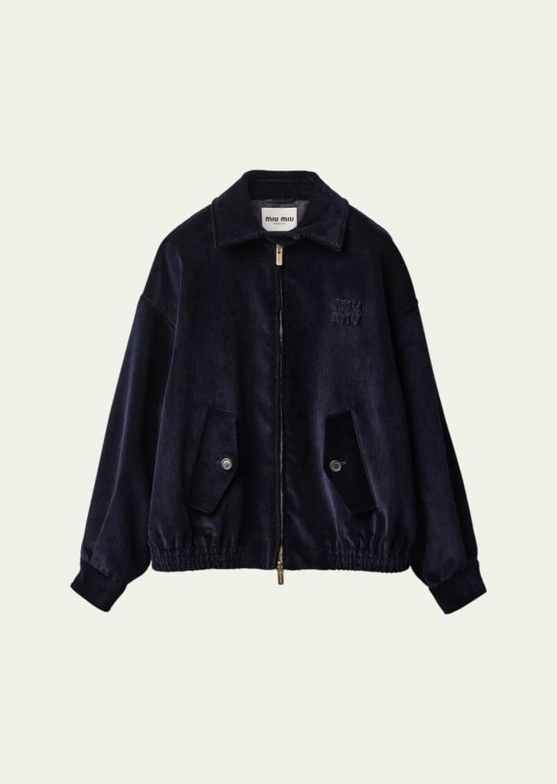 Miu Miu Oversized Zip Up Bomber Jacket